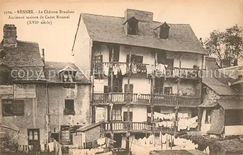 AK / Ansichtskarte Rennes_Ille et Vilaine Chateau Branlant ancienne maison de Cadet Roussel XVII siecle 