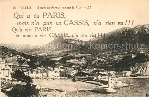 AK / Ansichtskarte Cassis Entree du Port et vue sur la Ville Cassis