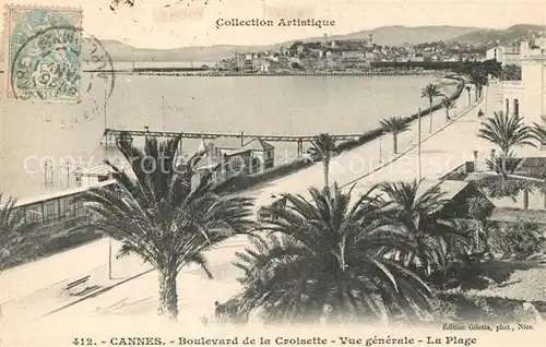 AK / Ansichtskarte Cannes_Alpes Maritimes Boulevard de la Croisette Plage Cannes Alpes Maritimes