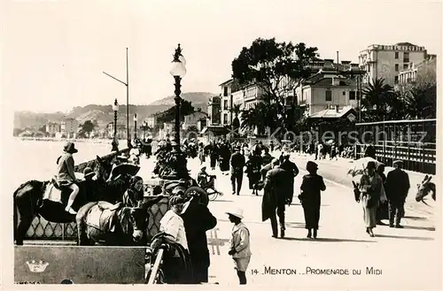 AK / Ansichtskarte Menton_Alpes_Maritimes Promenade du Midi Menton_Alpes_Maritimes