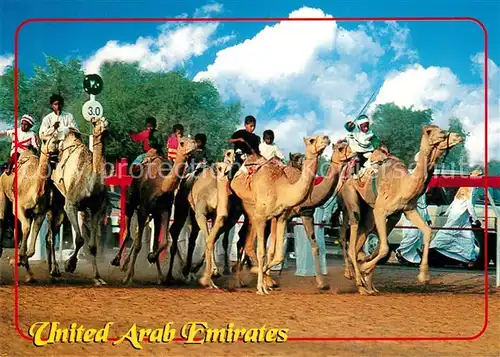 AK / Ansichtskarte Vereinigte Arabische Emirate Kamelrennen Vereinigte Arabische Emirate
