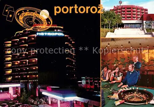 AK / Ansichtskarte Portoroz Hotel Metropol Nacht Portoroz