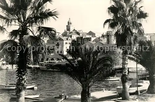 AK / Ansichtskarte Korcula Stadtpanorama Palmen Korcula