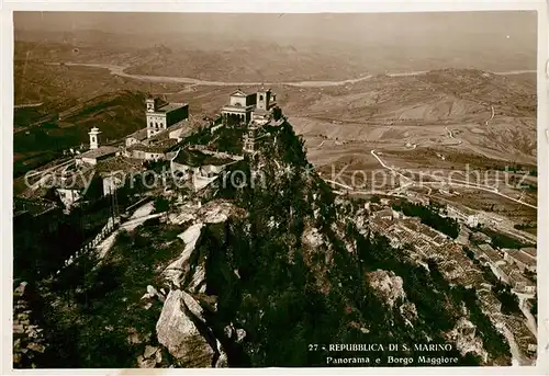 AK / Ansichtskarte San Marino Fliegeraufnahme Panorama Borgo Maggiore San Marino