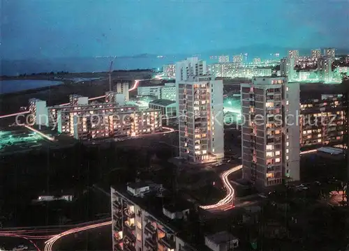 AK / Ansichtskarte Burgas Stadtviertel Izgrev Nacht Burgas