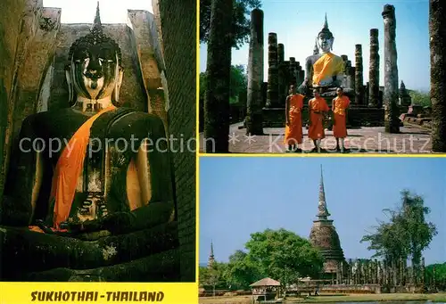 AK / Ansichtskarte Sukhothai Buddha Phrasri Mahathat Tempel Srichoom Tempel Sra Sri Tempel Sukhothai