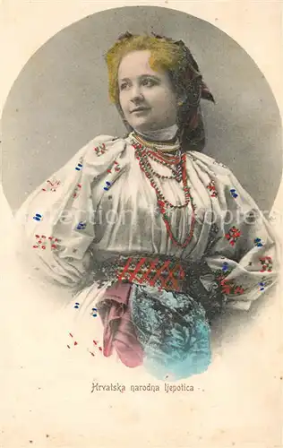 AK / Ansichtskarte Zagreb Hrvatska narodna ljepotica Junge Frau in Tracht Zagreb