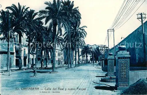 AK / Ansichtskarte Cartagena_Murcia Calle del Real y nuevo Parque Cartagena Murcia