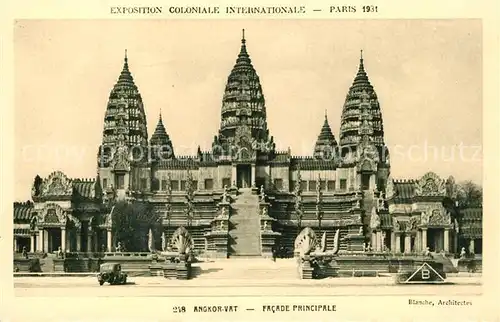 AK / Ansichtskarte Paris Exposition Coloniale Internationale Temple d Angkor Vat Facade Principale Paris