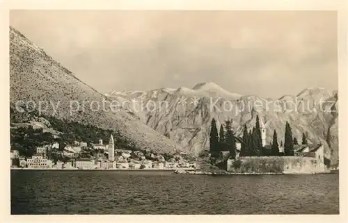 AK / Ansichtskarte Perasto_Kotor Ansicht vom Meer aus Perasto_Kotor