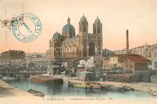 AK / Ansichtskarte Marseille_Bouches du Rhone Cathedrale et Canal St Jean Marseille