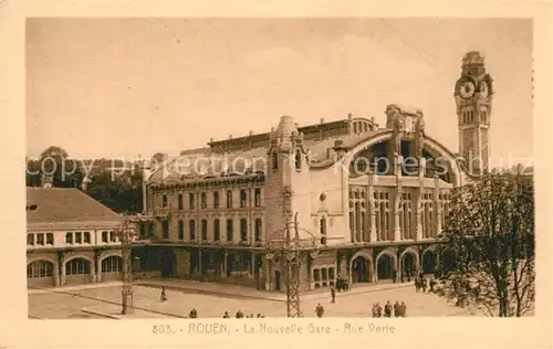 AK / Ansichtskarte Rouen La Nouvelle Gare Rue Verte Rouen