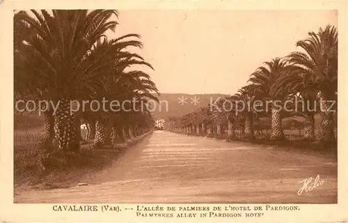 AK / Ansichtskarte Cavalaire sur Mer All?e de Palmiers de l`Hotel de Pardigon Cavalaire sur Mer