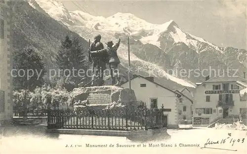 AK / Ansichtskarte Chamonix Monument de Saussure et le Mont Blanc Chamonix