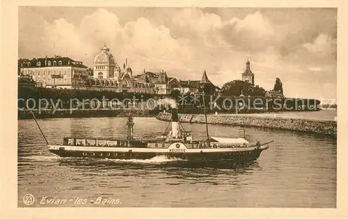 AK / Ansichtskarte Evian les Bains_Haute_Savoie Dampfer Evian les Bains_Haute