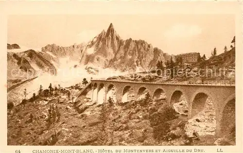 AK / Ansichtskarte Chamonix Mont Blanc Hotel du Montenvers et Aiguille du Dru Chamonix