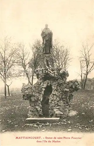 AK / Ansichtskarte Mattaincourt Statue de saint Pierre Fourrier dans l`Ile du Madon Mattaincourt