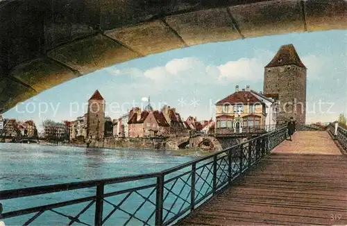 AK / Ansichtskarte Strassburg_Elsass Gedeckte Br?cke Strassburg Elsass