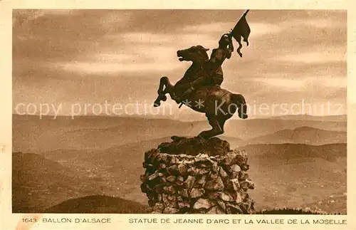 AK / Ansichtskarte Ballon d_Alsace Statue de Jeanne d`Arc et la Vallee de la Moselle Ballon d Alsace