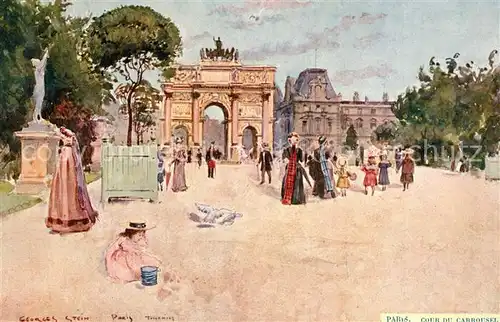 AK / Ansichtskarte Paris Cour du Carrousel K?nstlerkarte Paris