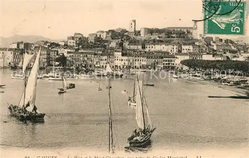 AK / Ansichtskarte Cannes_Alpes Maritimes Le Port Mont Chevalier vue prise du Casino Municipal Cannes Alpes Maritimes