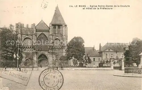 AK / Ansichtskarte Le_Mans_Sarthe Eglise Notre Dame de la Couture Hotel de la Prefecture Le_Mans_Sarthe