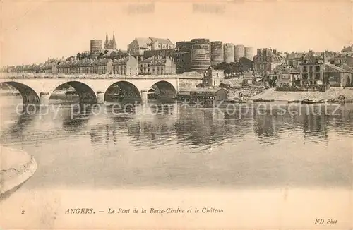 AK / Ansichtskarte Angers Pont de la Basse Chaine et le Chateau Angers