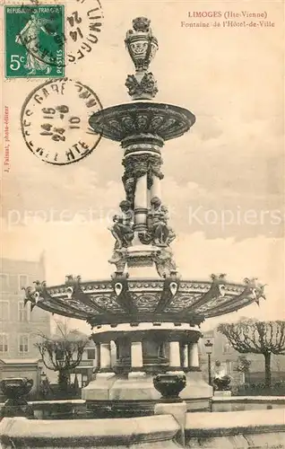 AK / Ansichtskarte Limoges_Haute_Vienne Fontaine de l Hotel de Ville Limoges_Haute_Vienne