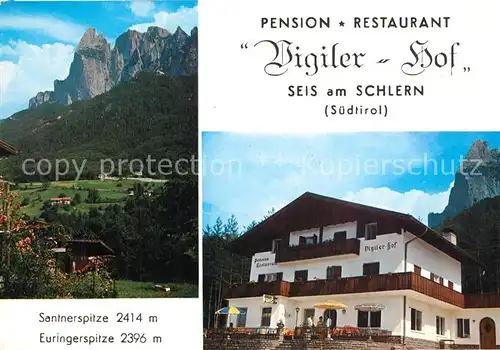 AK / Ansichtskarte Seis_Schlern Pension Restaurant Vigiler Hof Seis_Schlern