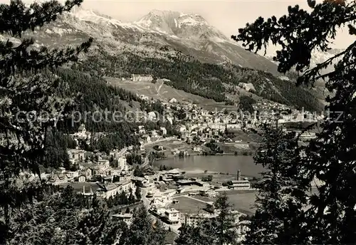 AK / Ansichtskarte St_Moritz_Bad_GR Dorf Panorama St_Moritz_Bad_GR