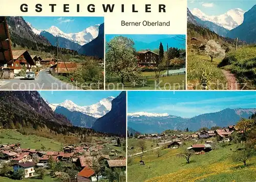 AK / Ansichtskarte Gsteigwiler Dorfstrasse Hotel Schoenfels Moench Jungfrau Dorf Gsteigwiler