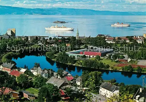 AK / Ansichtskarte Trondheim Panorama Schiffe Trondheim