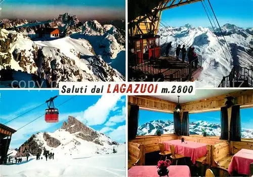 AK / Ansichtskarte Lagazuoi Seilbahn Bergrestaurant Winter Lagazuoi