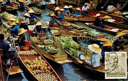 AK / Ansichtskarte Rajchaburi Floating Market at Damnernsaduok Rajchaburi