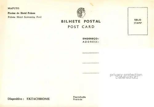 AK / Ansichtskarte Maputo_Laurenco_Marques Piscina do Hotel Polana Maputo_Laurenco_Marques