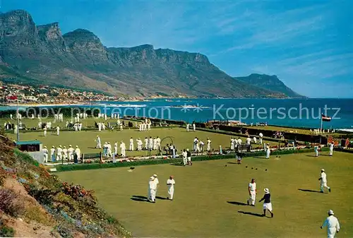 AK / Ansichtskarte Camps_Bay_Cape_Town The Glen Bowling Green in the foreground Camps_Bay_Cape_Town