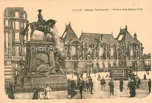 AK / Ansichtskarte Lille_Nord Statue Faidherbe Palais des Beaux Arts Strassenbahn Lille_Nord