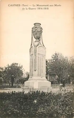 AK / Ansichtskarte Castres_Tarn Le Monument aux Morts de la Grand Guerre 1914 1918 Castres_Tarn