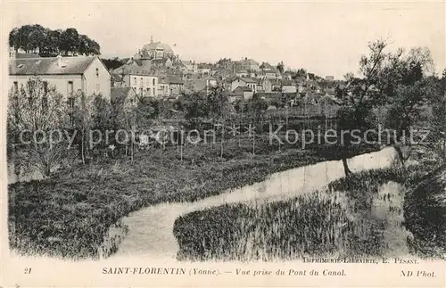 AK / Ansichtskarte Saint Florentin_Yonne Vue prise du Pont du Canal Saint Florentin Yonne