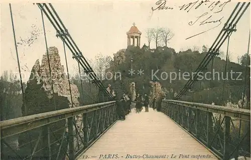 AK / Ansichtskarte Paris Buttes Chaumont Pont suspendu Paris