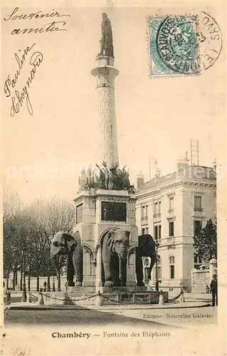 AK / Ansichtskarte Chambery_Savoie Fontaine des Elephants Chambery Savoie