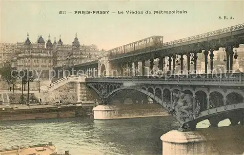 AK / Ansichtskarte Paris Passy La Viaduc du Metropolitain Paris
