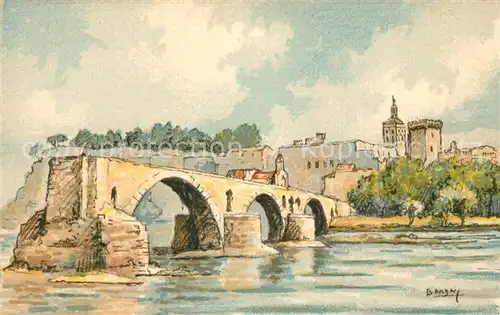 AK / Ansichtskarte Avignon_Vaucluse Le Pont Saint B?n?zet K?nstlerkarte Avignon Vaucluse