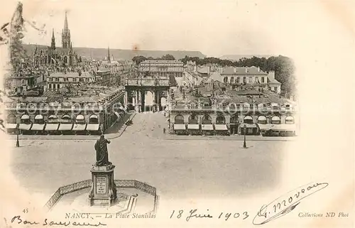 AK / Ansichtskarte Nancy_Lothringen Place Stanislas Monument Nancy Lothringen