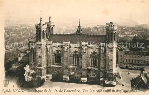 AK / Ansichtskarte Lyon_France Basilique de Notre Dame de Fourviere vue prise de la Tour Metallique Lyon France