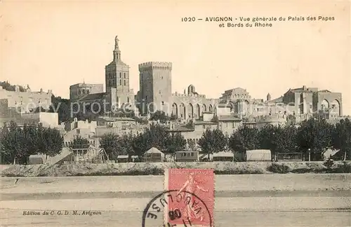 AK / Ansichtskarte Avignon_Vaucluse Palais des Papes et Bords du Rhone Avignon Vaucluse