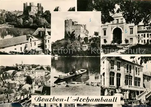 AK / Ansichtskarte Bourbon l_Archambault Chateau Etablissement Thermal Etang Casino Bourbon l Archambault