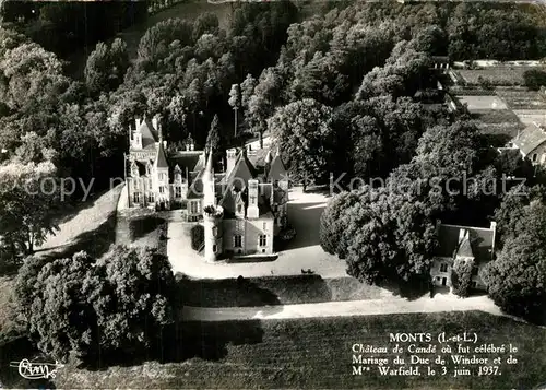 AK / Ansichtskarte Monts_d_Indre et Loire Chateau de Cande vue aerienne Monts_d_Indre et Loire