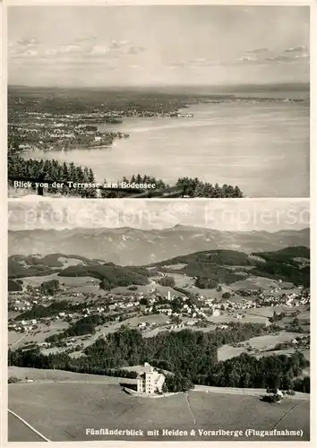 AK / Ansichtskarte Grub_AR Hotel Fuenflaenderblick mit Heiden und Vorarlberge Fliegeraufnahme Bodensee Grub_AR