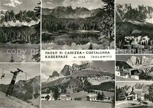 AK / Ansichtskarte Karersee_Suedtirol Passo di Carezza Costalunga Dolomiten Karersee Suedtirol